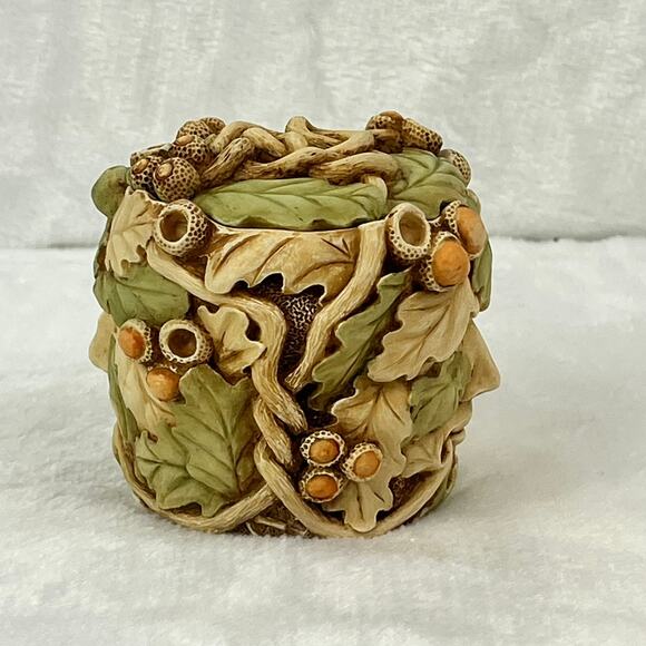 Harmony Kingdom 2003 Mel’s Melange Trinket Box Green Man Acorn Face 3.25" w/ Box - Picture 2 of 10